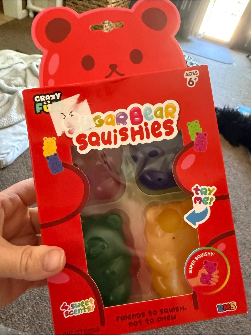 Crazy Fun- Sugar Bear Squishies- 4 pack